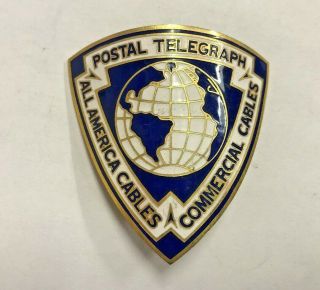 Rare Obsolete Postal Telegraph Enamel Mail Us Post Office Badge 19600b