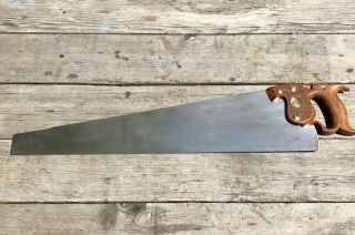 Vintage 1880’s Disston & Sons No.  8 Hand Saw—26” Blade—11 Tpi