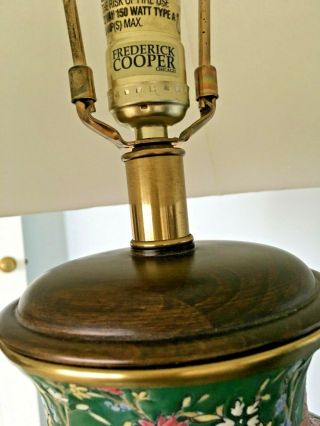 Pair 2 Frederick Cooper Green Ginger Jar Lamps 27 