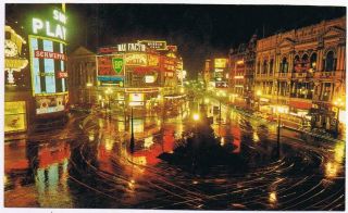 United Kingdom Uk Postcard London Piccadilly Circus At Night