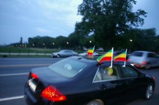 Ethiopian Car Window Flag