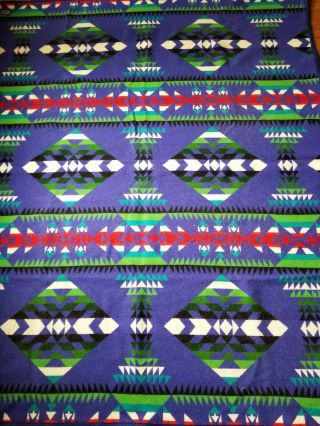 Pendleton Beaver State Wool Blanket Aztec Native Throw Robe Cabin Blue 64x72