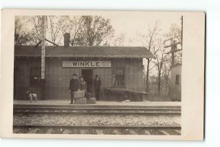 Winkle Illinois Il Rppc Real Photo 1907 - 1915 Winkle Railroad Train Depot