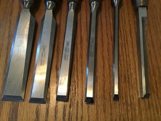 Set of 6 Robert Sorby Chisels,  5 Flat and 1 Corner 2