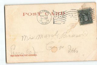 Gulfford Mississippi MS Postcard 1906 Thirteenth Street View 2