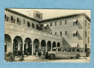 A1516 Postcard Motor Coach In Front Of Casa Loma Hotel In Coral Gables