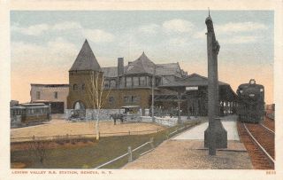 D91/ Geneva York Ny Postcard C1910 Lehigh Valley Railroad Depot Station 20