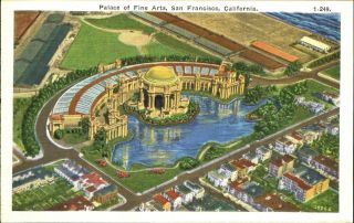 Palace Of Fine Arts San Francisco Ca Panama Pacific Intl Expo Aerial View 1930s