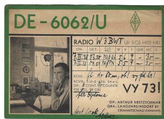 Qsl 1938 Germany Swl De6062 Radio Card