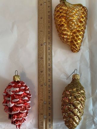 Set Of 3 Christopher Radko Christmas Ornament