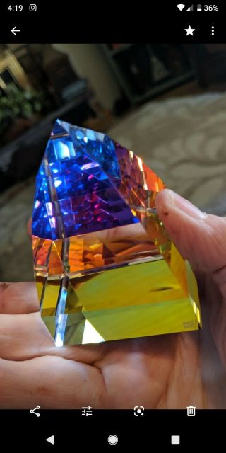 Swarovski Crystal Pyramid Paperweight,  Vintage