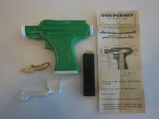 Pez Green Space Gun,  Instructions And Box