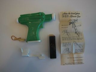 Pez Green Space Gun,  instructions and box 2