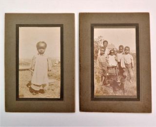 2 Antique Outdoor View Cabinet Photos African American Child & Children & Dog