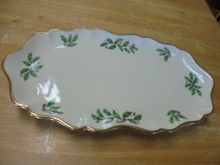 Lenox " Holiday " Oblong Serving Dish - Made In Usa
