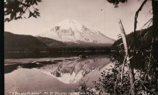 Mt.  St.  Helens From Spirit Lake,  Wa Vintage Postcard