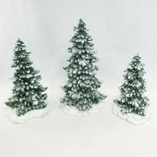Colonial Williamsburg Lang And Wise Collectibles Snowy Trees 3 Piece Set
