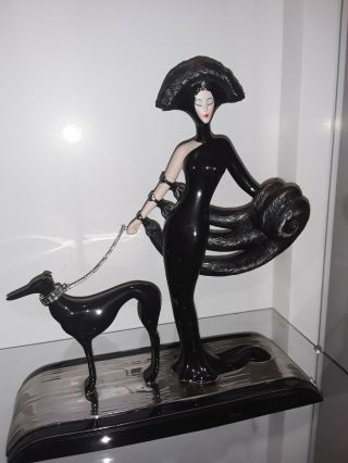 Exquisite House Of Erte Porcelain Sculpture " Symphony In Black " By Franklin