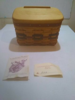 Longaberger Recipe Basket,  1994 Shades Of Autumn,  Lid,  Plastic Insert And Papers