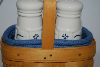 Longaberger Blue Woven Traditions Salt & Pepper Shaker Liner,  Protector Basket
