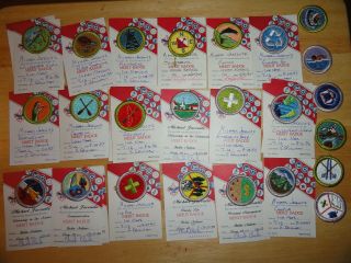 Boy Scout - 24 Merit Badges,  21 Cards - - - All Look Unsewn