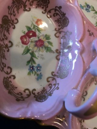 Vintage Hand Painted Pate de Limoges Couleuvre France Porcelain Divided Dish 7
