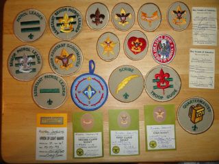 Boy Scout - Rank Patch Set,  Many Position Patches,  Some Cards