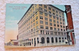 Vintage Colored Postcard Fairbanks Building Springfield Ohio