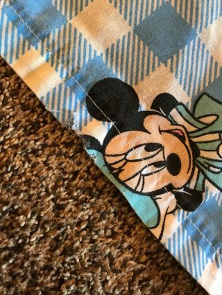 Vintage Walt Disney Minnie Mouse Twin Flat Sheet Pillow Case Plaid Fashion Glam 6