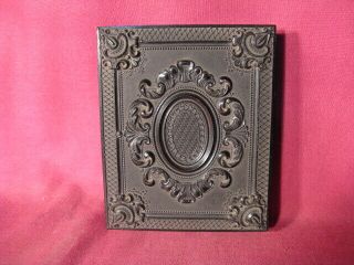 1/4 Quarter Plate Thermoplastic Union Case W Two Ambrotypes Ided
