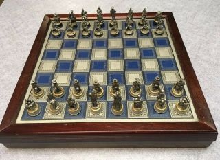 1983 Franklin National Historical Society Civil War Pewter Chess Set