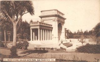 Golden Gate Park Music Stand San Francisco,  California Ca 1910s Vintage Postcard