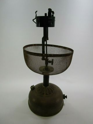 Antique Vintage Brass Kerosene Oil Lamp Coleman Quick Lite Protect - A - Lite Shade