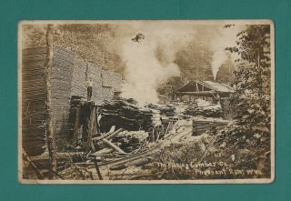 Pheasant Run,  Tucker County,  Wv Rppc,  Picking Lumber Mill In Operation,  Ca 1910