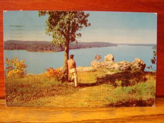 1951 Rppc Postcard - Scenic View Of The Ozarks - Missouri/mo - Boating/fishing