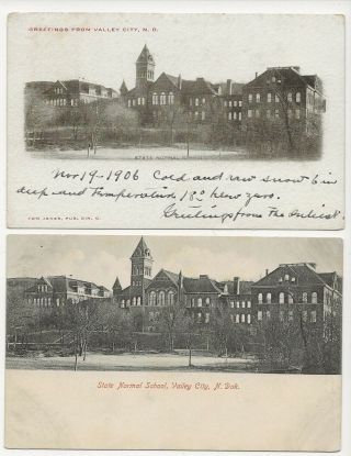 Valley City,  North Dakota.  State Normal School.  2 Vintage Postcards
