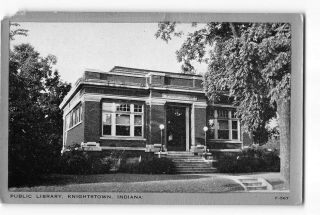 Knightstown Indiana In Vintage Postcard Public Library