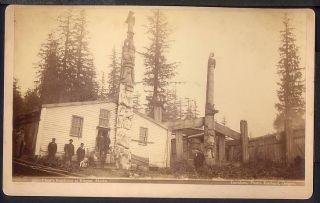 1880 Chiefs Home Kiagan Alaska Isaac Davidson Photograph Boudoir Cabinet Card