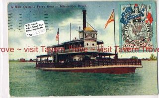 1910 Orleans Ferry Boat Worlds Panama Exposition Seal Logical Point