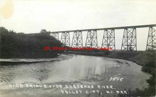 Nd,  Valley City,  North Dakota,  Rppc,  High Bridge,  Sheyenne River,  Photo No 3505