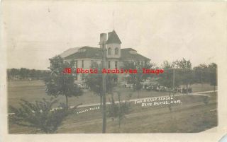 Ks,  Blue Rapids,  Kansas,  Rppc,  Grade School,  Exterior View,  Loomis - Roche Photo
