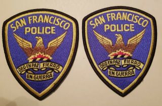 San Francisco (ca) Police Department Patches - Set Of 2