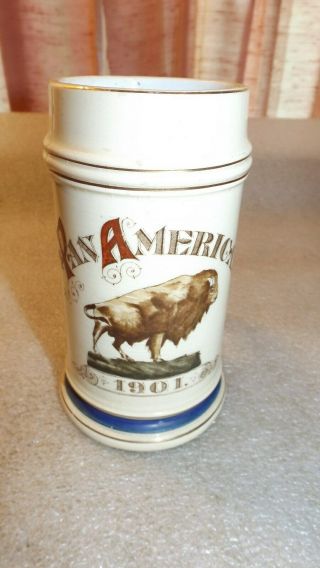 1901 Pan American Expo Buffalo Ceramic Beer Stein Paul Hoffmann Balt,  Md T