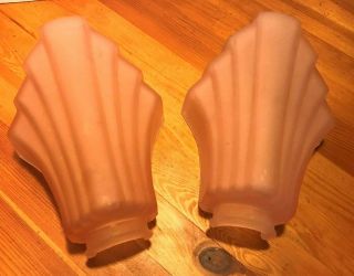 Art Deco Wall Sconce Slip Shade Pink Frosted Glass Lighting Lamp Replacement