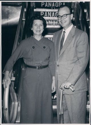 1953 Photo Senator Elect Charles Potter Mi Wife Panagra Passengers People