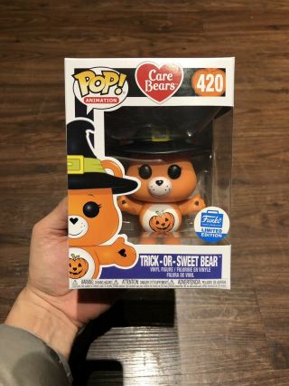 Funko Pop Care Bears Trick Or Sweet Bear 420 Shop Halloween Exclusive In - Hand