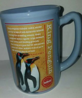 3d Sea World King Penguin Large Ceramic Coffee Tea 16 Oz Mug Rare Penguins