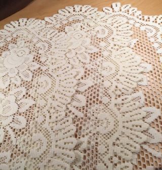 3 Pc Vintage Lace Crochet Table Runners Antique White Ivory 32 " - 41 " - 64 "