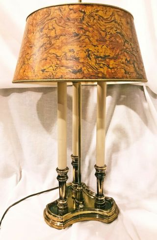 Stiffel Desk Lamp Brass Bouillotte 3 Candle Vintage