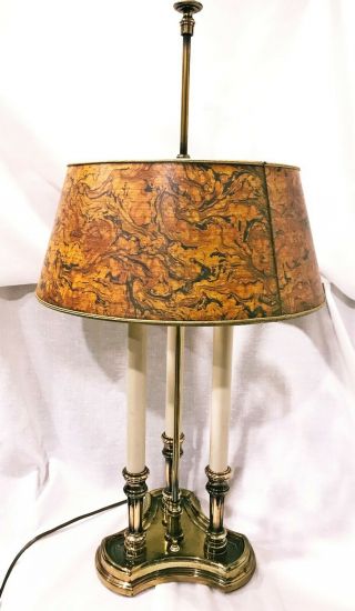 Stiffel Desk Lamp Brass Bouillotte 3 Candle Vintage 2